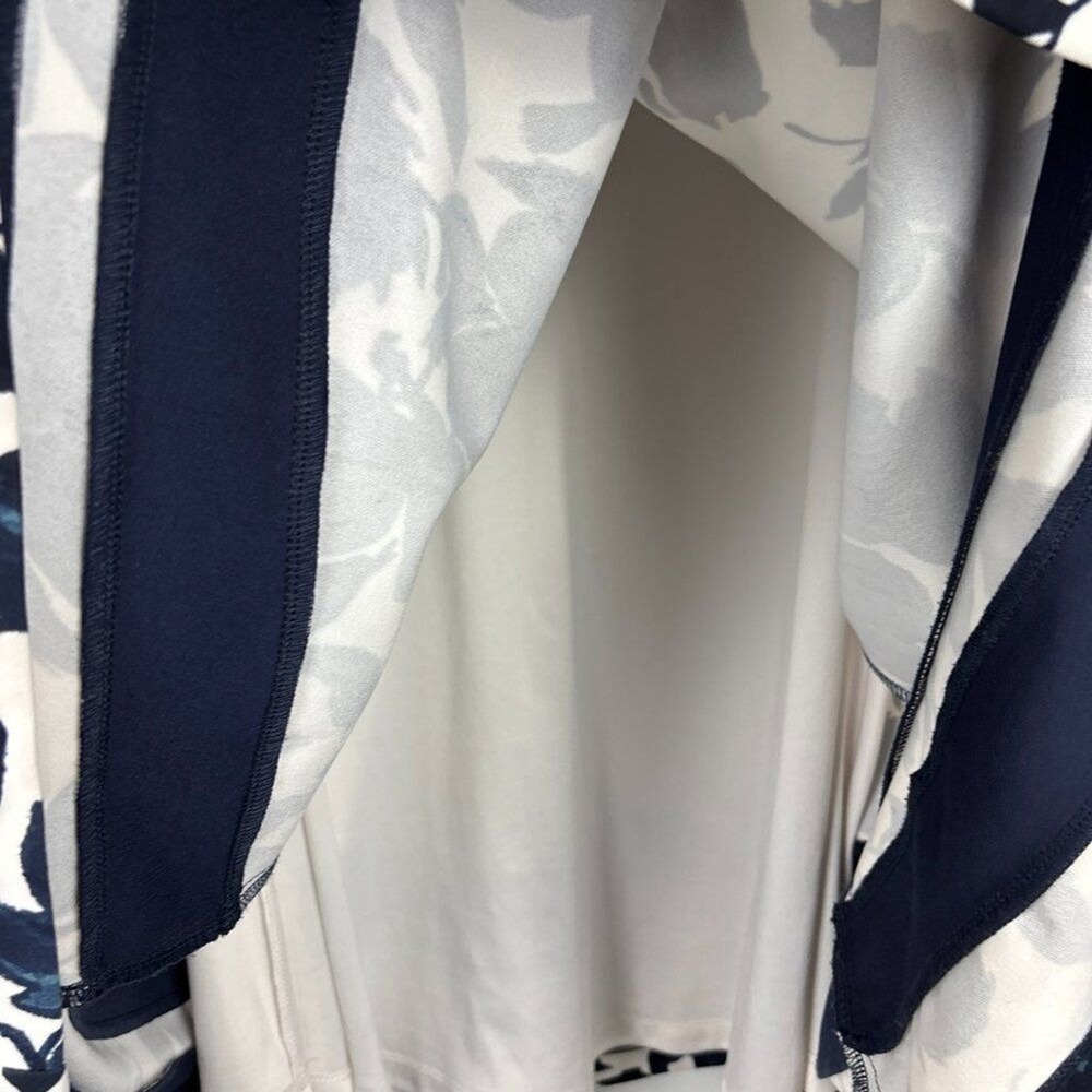 41‎ Hawthorn Dress Women's Size 1X White Navy Blue Floral Fit & Flare Sleeveless - Picture 8 of 15